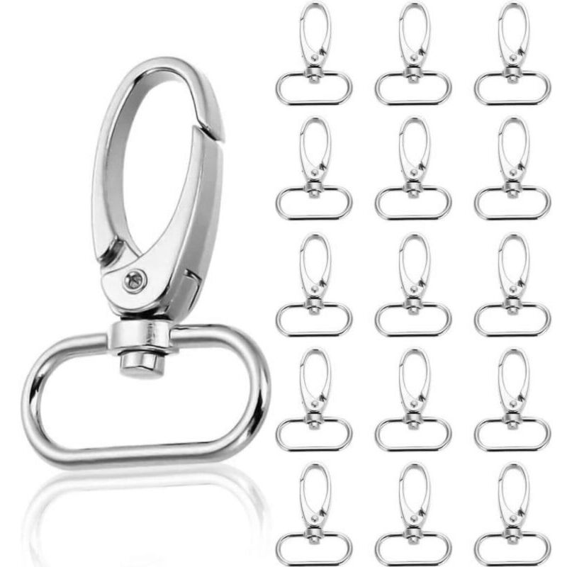 30 Stück drehbare D-Ring-Karabiner-Schlüsselanhänger mit D-Ringen, Metallschlüsselanhängern, Karabinerverschlüssen, 360° drehbaren Karabinern für