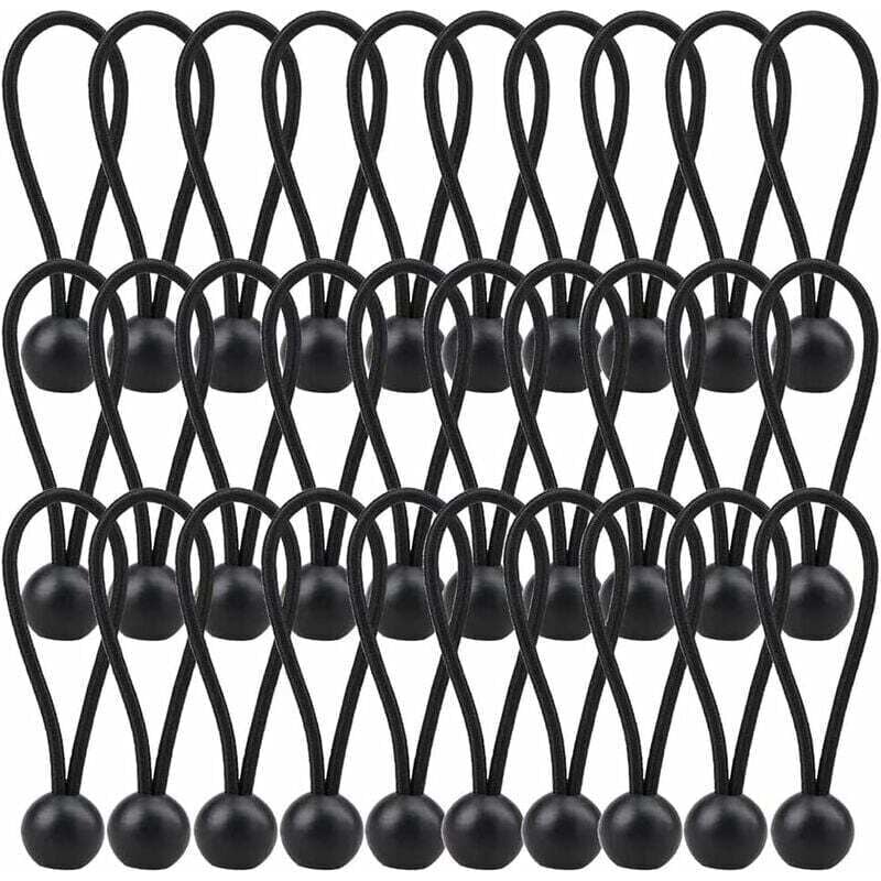 Ontway - 30 Stück elastische Spanner, Planenspanner 140 mm, elastisches Planenseil für Pavillon, Plane, Camping, Zelt, Vorhänge,