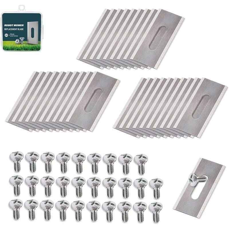 30 Stück Mähroboter-Ersatzklingen, Langlochklingen, kompatibel mit Husqvarna/Automower/Gardena, Mähroboter-Ersatzklingen,