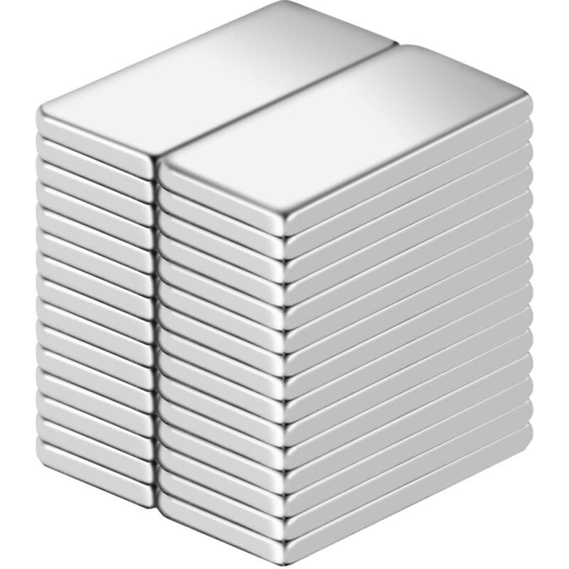 30 Stück Neodym-Magnete, starke Neodym-Magnete 20x10x2 mm, selbstklebende Magnettafelmagnete, geeignet für Kühlschränke, Whiteboards, Schreibtische,