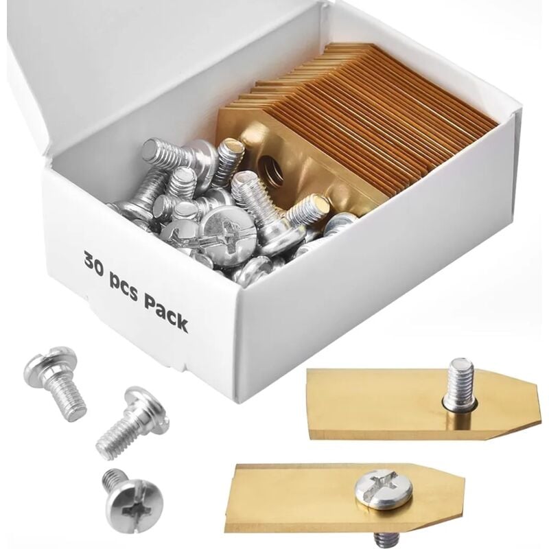 Toolive - 30 Stück Titan-Klingenmesser für Husqvarna und Gardena Mähroboter Mit 30 Schrauben