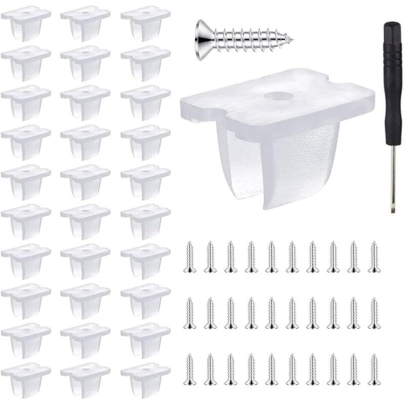 Bluedeer - 30 Stück Wsserdichter LED-Lichtstreifenclips, Streifen Montagehalterung Clips, passend für 5 mm bis 6 mm Silikon led Streifen Halterung,