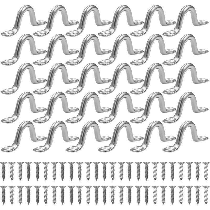 30-teiliges Set aus Edelstahl-Deckschnallen, Edelstahlösen und Deckschlaufen für Kajak- und Kanu-Ausrüstung