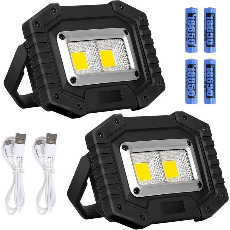 30 W 2000 lm wiederaufladbares LED-Flutlicht, 3 Modi, COB-Camping-Sicherheitslicht, wasserdichtes Batterie-Arbeitslicht, Camping-Flutlicht zum