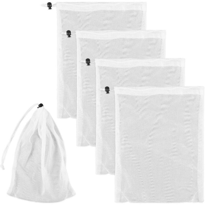 30 x 23 cm Pool-Filterbeutel, 4 Stück Aquarium-Filterbeutel, feinmaschiges Pool-Reinigungsnetz, Poolreiniger, Laubsack für Pool-Staubsauger,