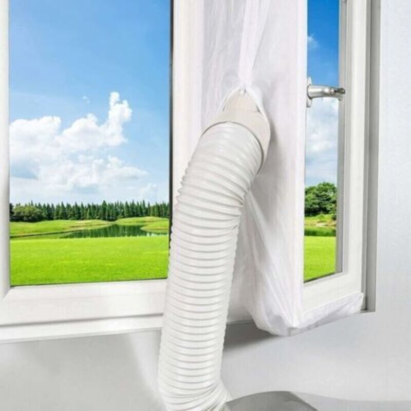 300 cm Dichtungsgewebe für Klimaanlagenfenster und -türen. Dichtungsgewebe-Set für mobile Klimageräte. Isolierung und Kühlung. Einfache und