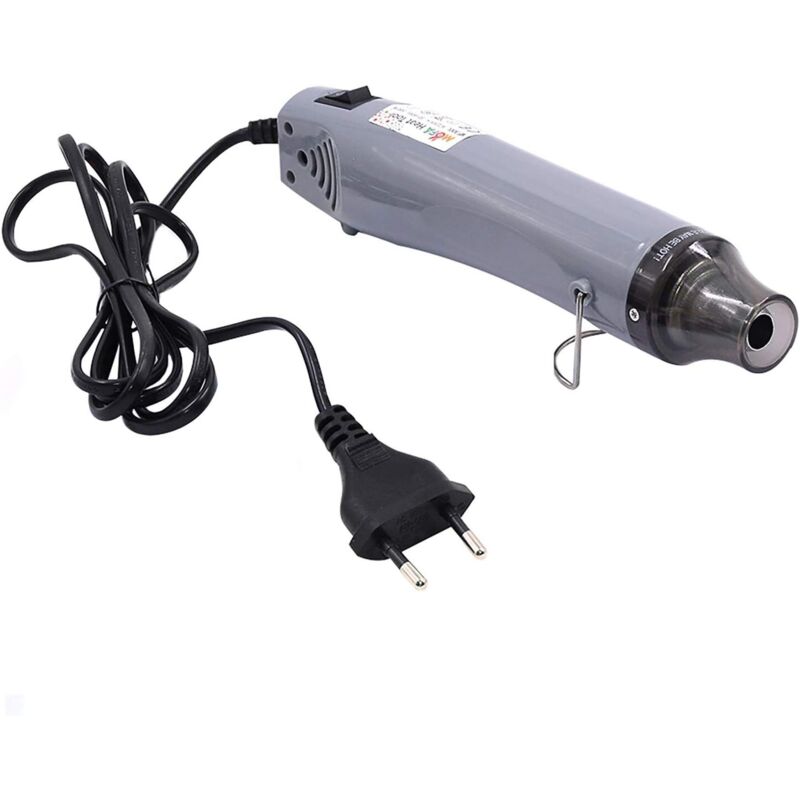 Linghhang - 300 w Mini-Heißluftpistole, elektrisch, Mini-Schrumpf-Heißluftwerkzeug, Präge-Heißluftwerkzeug, Mini-Heimwerkerwerkzeug (Silber)