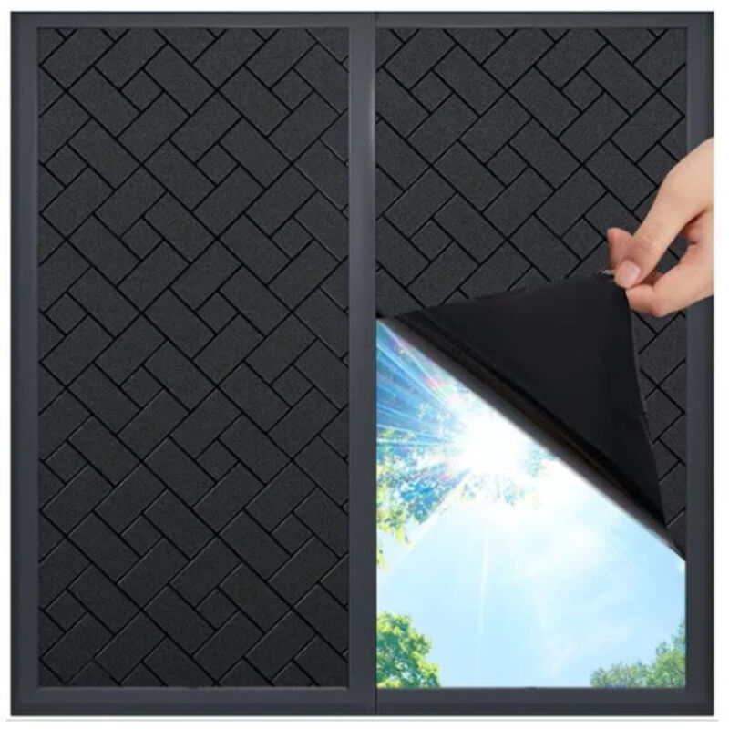 (Schwarz, 45 x 200 cm) Anti-Peek-Fensterfolie, verdunkelnde Fensterfolie, elektrostatische Anti-UV-Fensterfolie, Frosteffekt für Büro, Zuhause,
