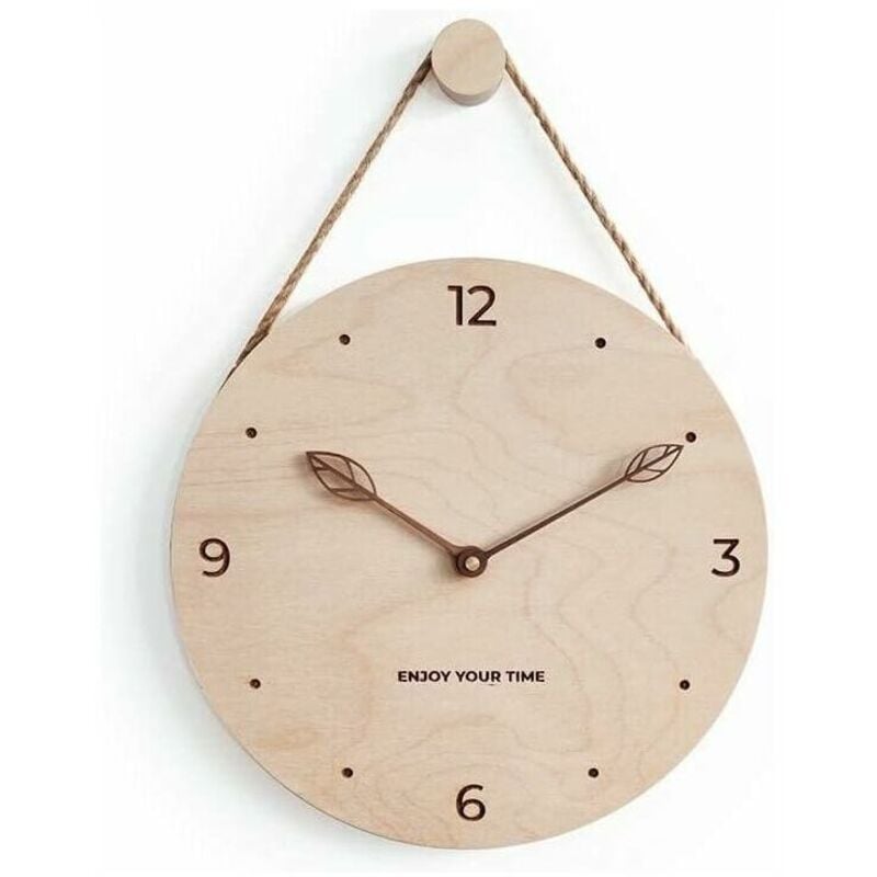 KZQ - 30,5 cm große rustikale Wanduhr aus Holz für die Inneneinrichtung – dekorative analoge Wanduhr zum Aufhängen für Wohnzimmer, Schlafzimmer,