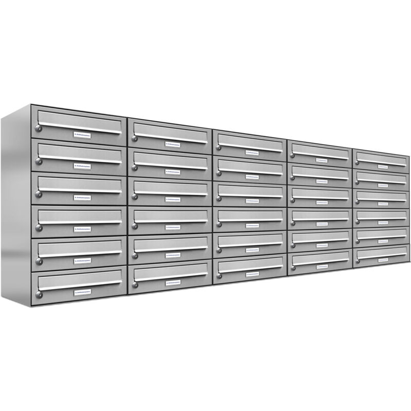 Al Briefkastensysteme - 30er Edelstahl Briefkasten Anlage 30 Fach Wandbriefkasten Postkasten