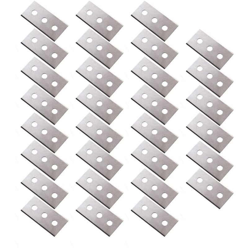 30er-Pack Ersatzschaberklingen, Schaberersatzklinge, Dreilochklingen für Ceranfeld, 0,2 mm