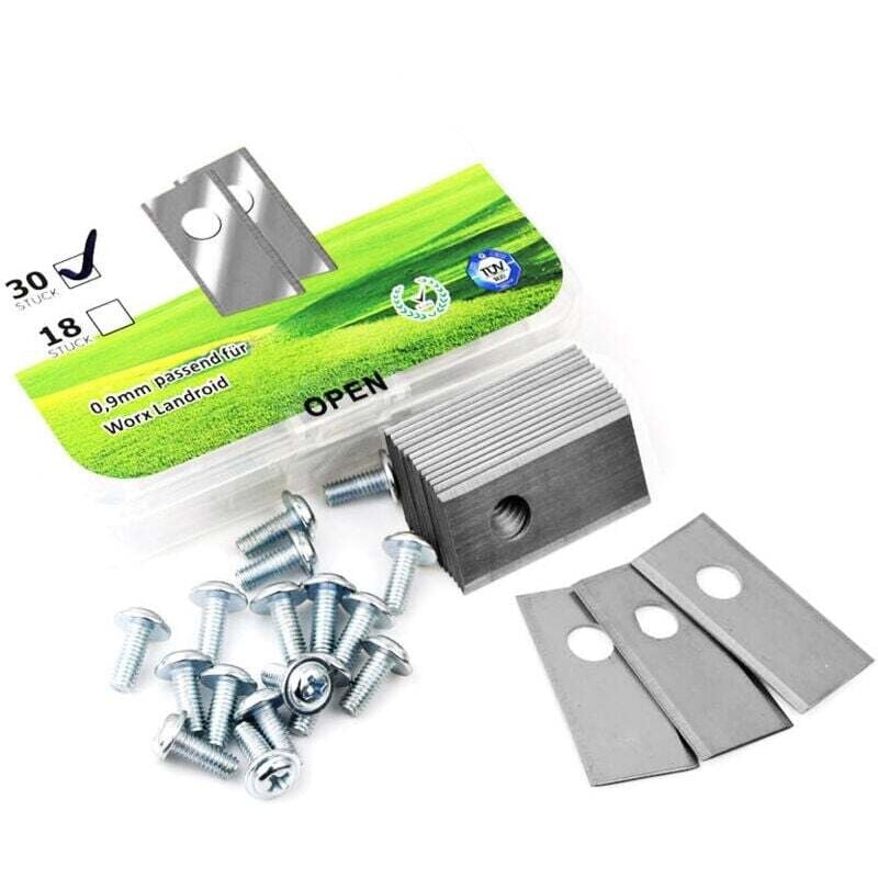 30er-Pack Mähroboter-Klingen, Ersatzklingen aus Edelstahl und Titan mit Schrauben, Zubehör für Garten-Mähroboter, kompatibel mit Worx Landxcape