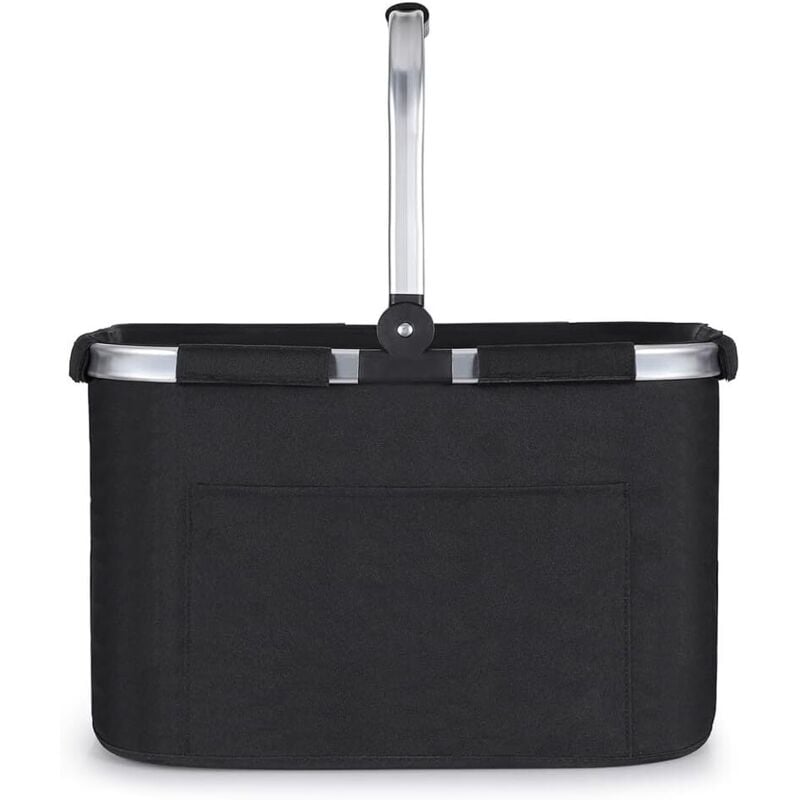 Jalleria - 30L faltbarer Einkaufskorb, großer Picknickkorb mit gepolsterten Griffen, praktischer Klappkorb, Einkaufstasche mit Aluminiumrahmen,