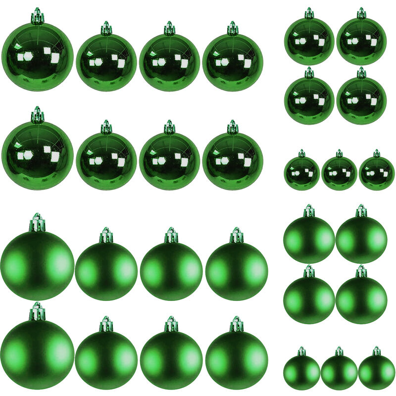 30tlg. Weihnachtskugeln lime-grün ø 4/5/6/7cm-DYW99830-limegrün