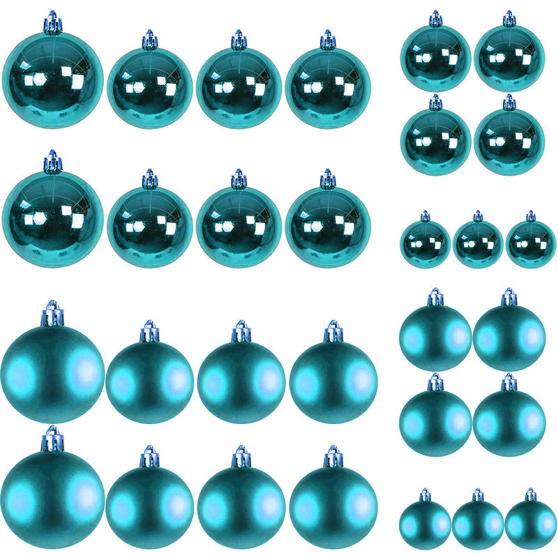 30tlg. Weihnachtskugeln pertol ø 4/5/6/7cm-DYW99830-Petrol