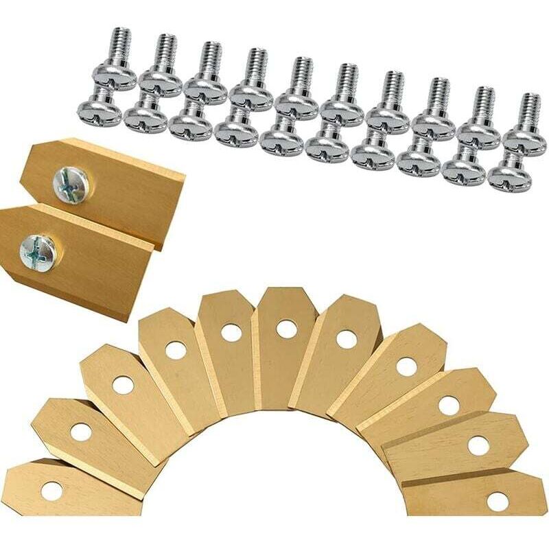 30x Titanium Messerklingen, Mährobotermesser (3g - 0,75mm) + 30 Schrauben für alle Husqvarna Mähroboter Gröden / Automower, Zubehör für Mähroboter,
