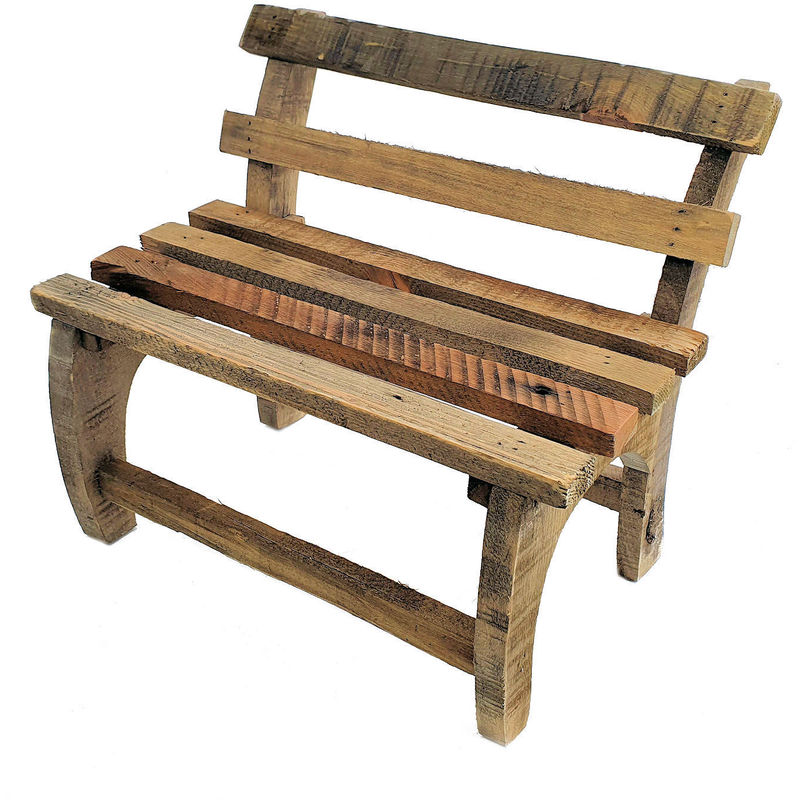 Holz Deko Blumenbank - 32x27x21 cm - Bank aus altem Holz Holzbank Garten Pflanzenständer Blumenständer Pflanzen Bank