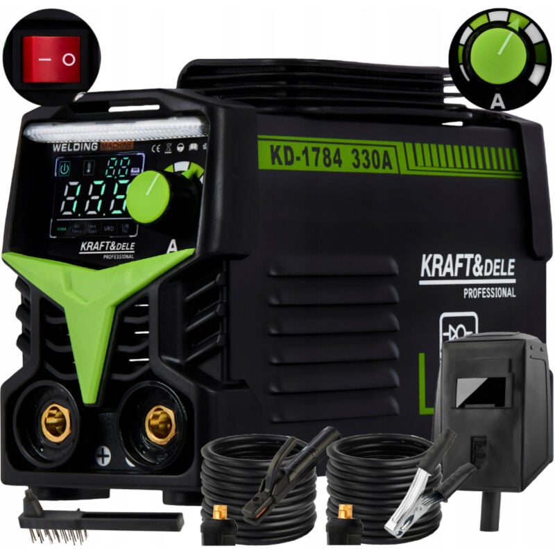 KRAFT&DELE Elektrodenschweißgerät Inverter 20-330A 230V Welder Schweißgerät VRD MMA /WIG-Lift / LCD/ IGBT/ HOT START /ANTI STICK Schweißen Maschine