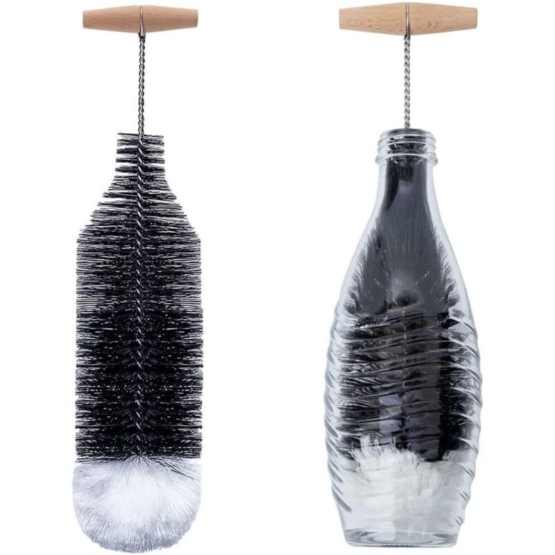35 cm lange Flaschenbürste, kompatibel mit Sodastream-Glasflaschen, kratzfreie Reinigungsbürste, entfernt hartnäckigen Schmutz, Reinigungsbürste mit