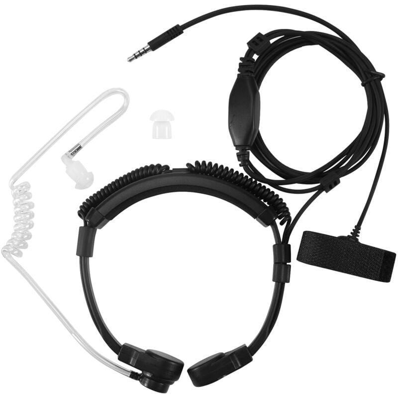 3.5mm justierbarer Throat Mic Kopfhoerer-Mikrofon Covert akustischer Rohr-Hoermuschel-Kopfhoerer mit Finger PTT fuer androiden Handy