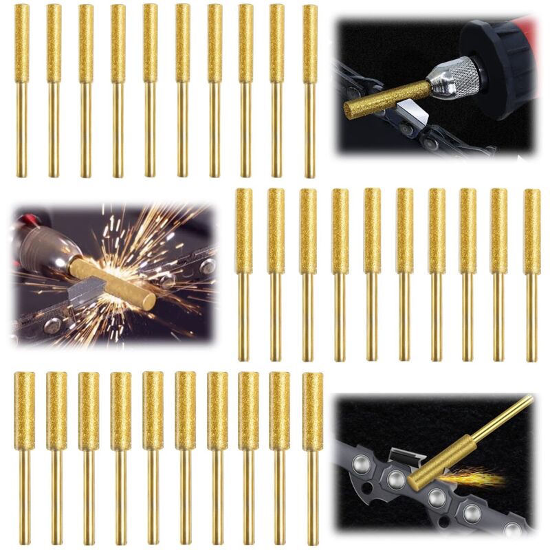 36-teilige Kettensägen-Kettenschärfvorrichtung, Diamant-Kettensägen-Kettenschärfer, Kettensägen-Kettenfeile, 3 verschiedene Größen zum Schärfen und