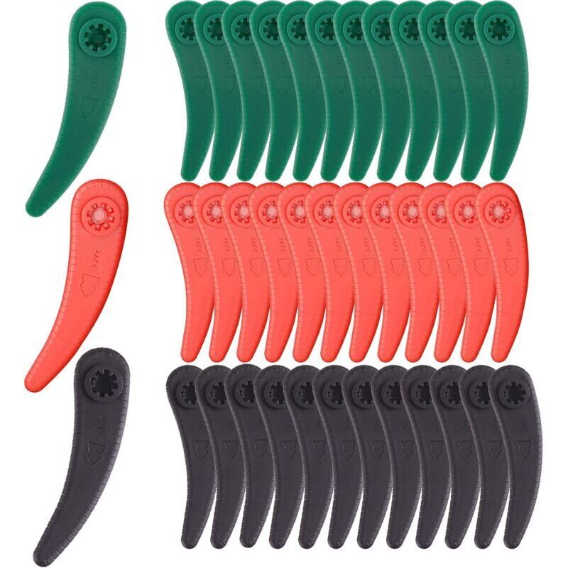 36-teiliges Kunststoffmesser-Set für Rasentrimmer, Kunststoffmesser für Rasentrimmer, Ersatz-Kunststoffmesser für Rasentrimmer Art.-Nr. 23-18 LI
