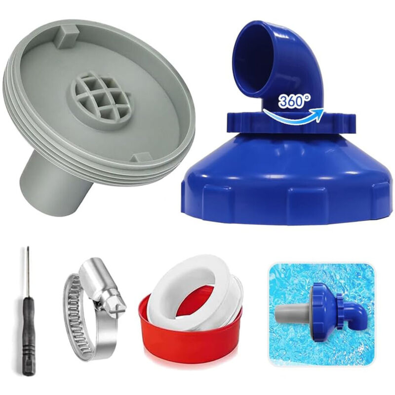 Gabrielle - 360° drehbare Pool-Einfülldüse - verstellbare Auslassdüse - mit Pool-Anschlusszubehör - Pool-Auslass-Zubehör - ø 32 mm