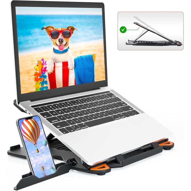 ZVD - 360 Rotating Base Laptop Stand Portable Laptop Stand, Improved Bottom Adjustable Height, Foldable Laptop Stand