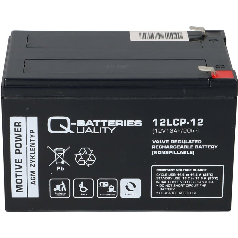 Quality Batteries - 36V 3x 12LCP-12 12V-13Ah agm blei akku kompatibel elektro scooter 1000 Turbo ESC1000 qb