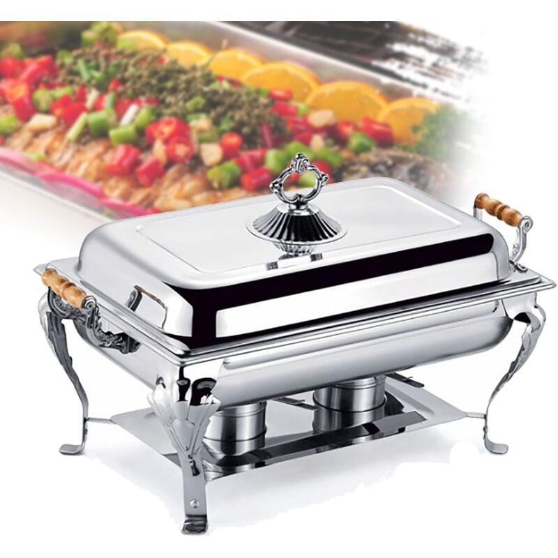Senderpick - Edelstahlschüsselwärmer für Chafing Dish, Wärmebehälter aus Edelstahl für Catering, Buffets und zur Isolierung von Partyfood (66 x 36 x