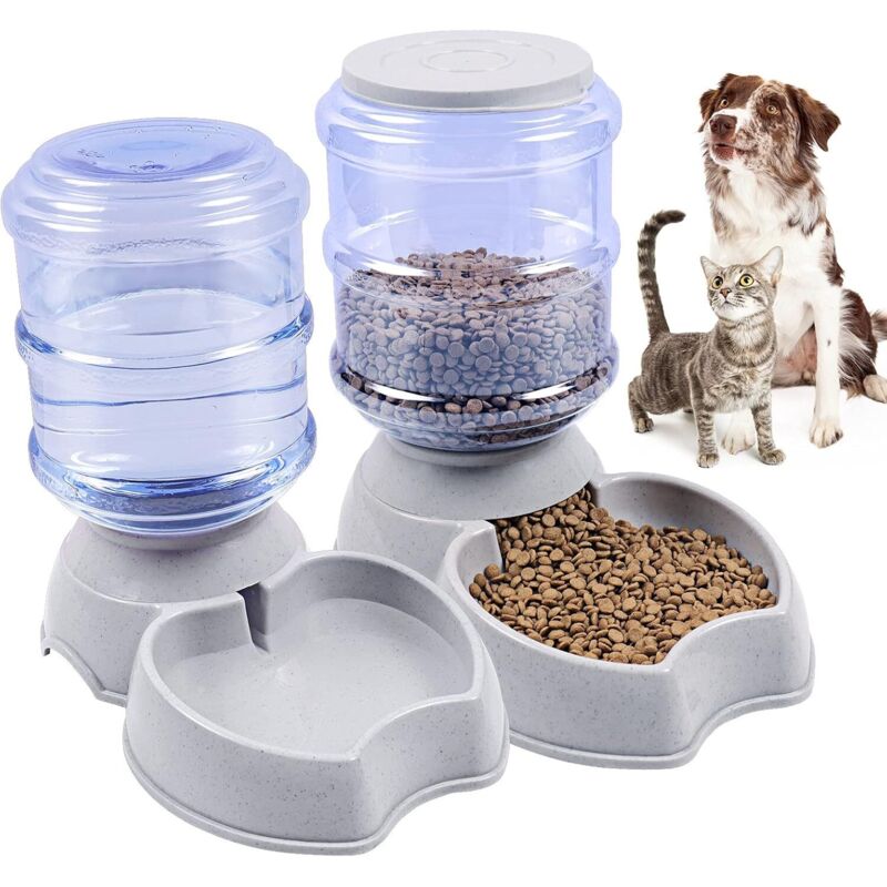 3,8 l automatischer Futter- und Wasserspender für Haustiere, Futterautomat mit großer Kapazität für Hunde/Katzen/Hunde, Futternapf-Zubehör für