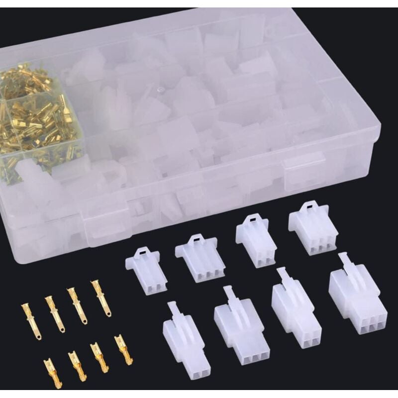 380 Stück Motorrad-Elektrikstecker 2 3 4 6 Pin Kfz-Elektrikkabelverbinder 2,8 mm Männlich Weiblich für Motorrad Auto LKW Boote