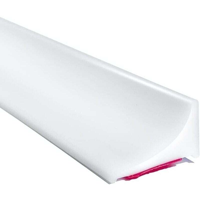 39 Zoll/1 m weiße Duschabdichtung mit Überlaufschutz, Silikon, selbstklebende Gummidichtung, wasserdichte Türdichtung für Badezimmerböden