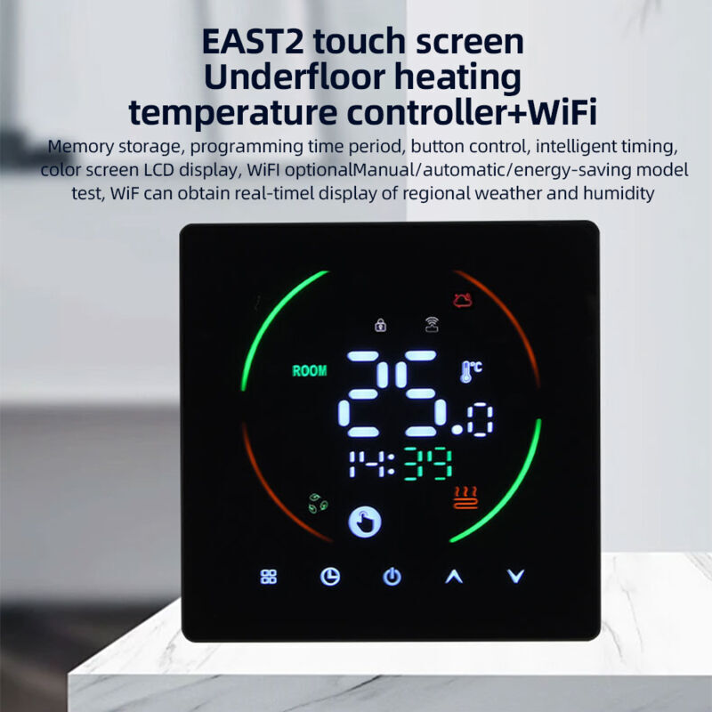 3A Smart-Home-Thermostat, Warmwasserbereitung, programmierbare Temperaturregelung, digitales LCD-Display, digitale Smart-Wall
