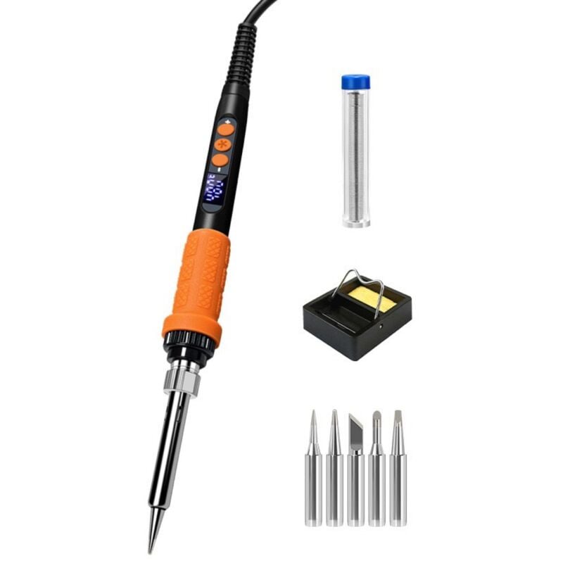 3D-Drucker-Werkzeugsatz, 3D-Drucker-Zubehör, 90-W-Lötkolbensatz mit digitaler Temperaturregelung, Lötkolbenspitzen, M3-Gewindeeinsätze