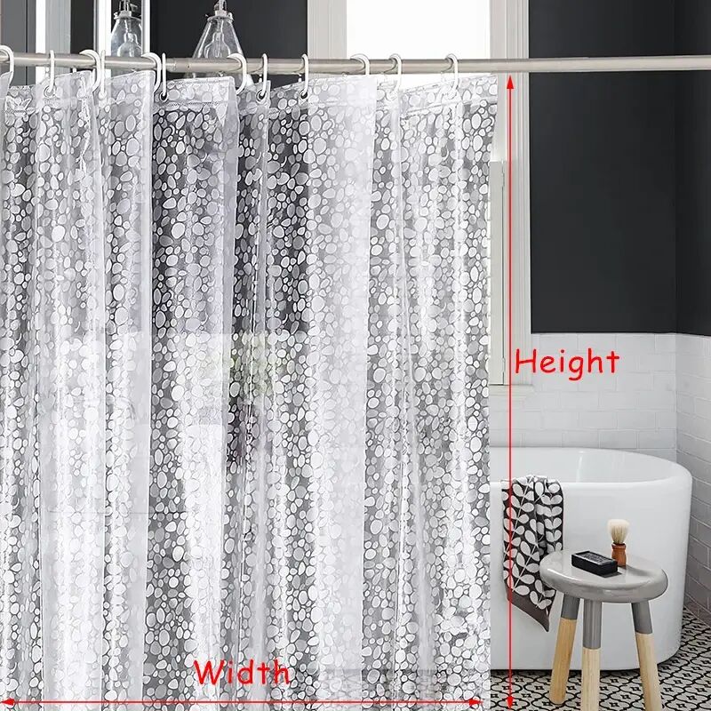 3D-Duschvorhang, wasserdicht und schimmelresistent, modernes Pflastermuster, lichtdurchlässiger Duschvorhang mit Haken, 180 cm breit x 180 cm hoch