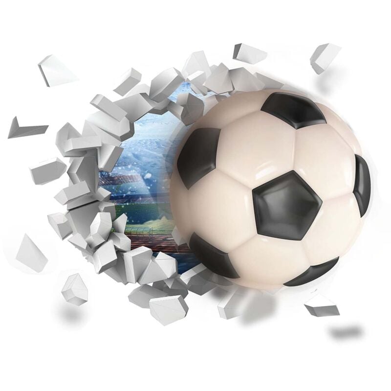 Jusch - 3D-Fußball-Wandaufkleber, selbstklebendes Wandtattoo für Kinderzimmer, Schlafzimmer, Wohnzimmer, Wanddekoration