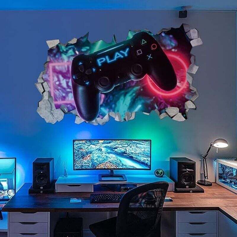 3D-Gamer-Wandtattoos, Gamer-Wandposter, Wandtattoo für Jungenzimmer, moderne Wohnzimmer-Wandtattoos, Wandtattoo für Jungen-Schlafsaal,