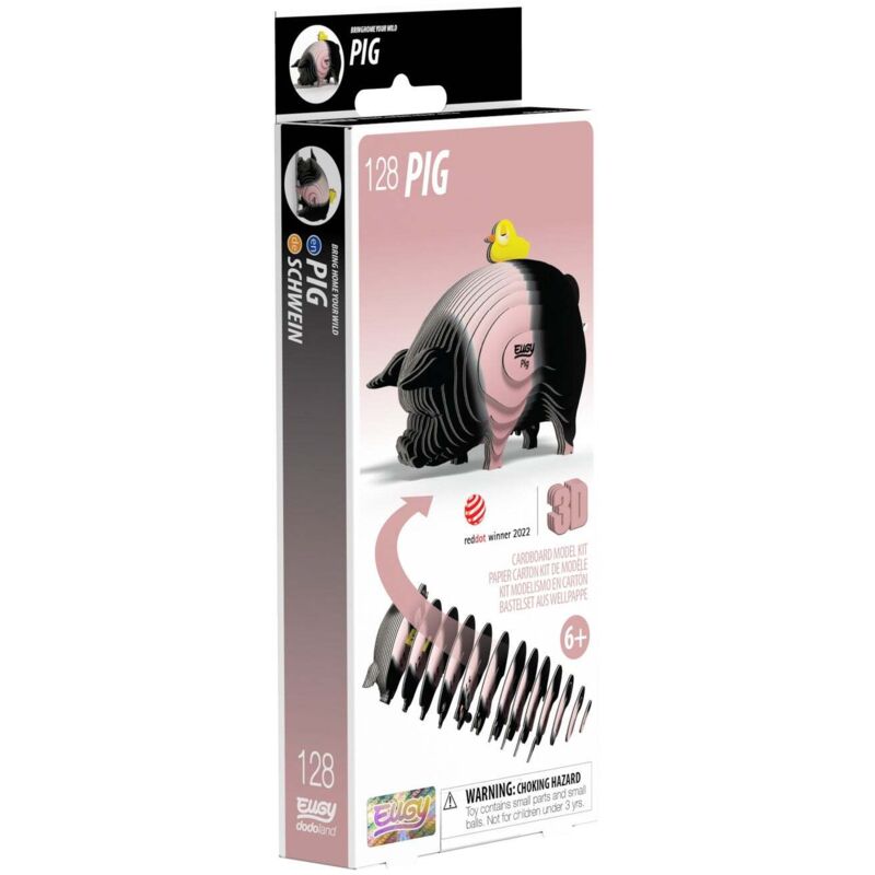 3D-Karton-Modellbausatz - Schweine-Design, einfache Montage, lustige Aktivität