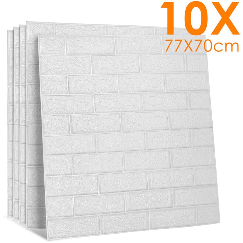 3D Tapete Wandtattoos Wandverkleidung 10 tlg Selbstklebend - 77x70cm Steinoptik Ziegel Tapete Moderne Wasserdicht Wandaufkleber für Wohnzimmer.