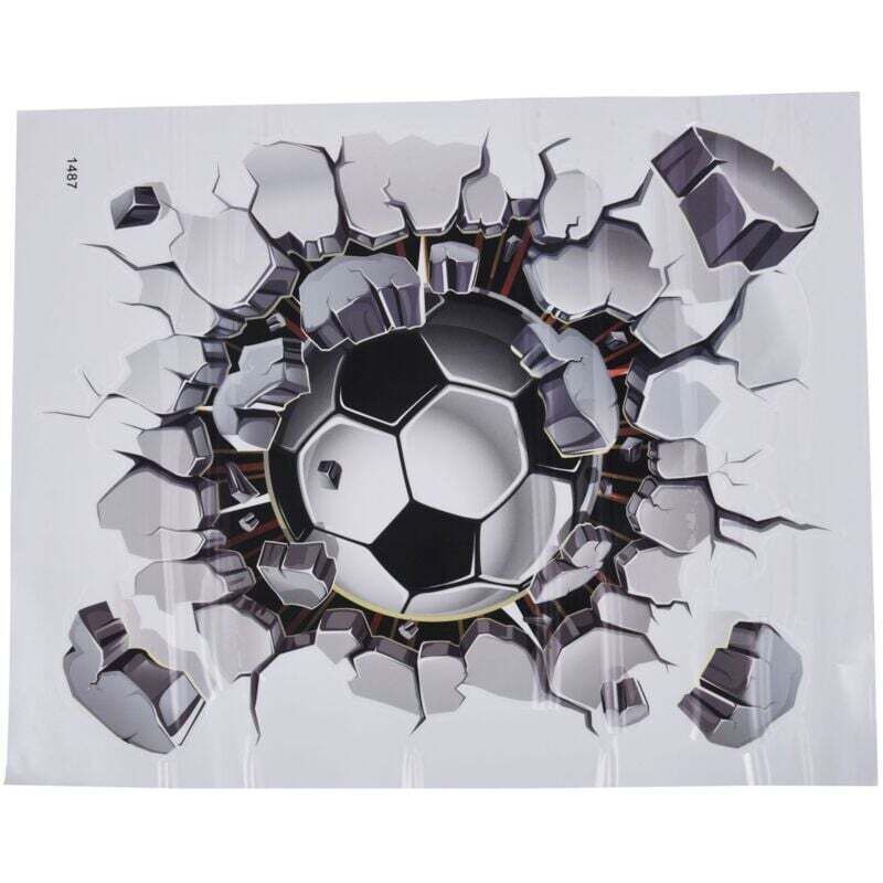 3D-Wandaufkleber Fußball PVC-Kunst Fußball Riss Aufkleber Jungenzimmer