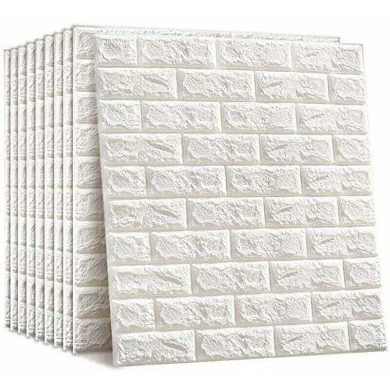 3D-Wandpaneele, selbstklebende Tapete in Steinoptik, 77 x 70 cm, wasserdicht, Ziegel-Wandtattoo, pvc, kompakt, diy, weiche Schaumstoffplatte, Ziegel,