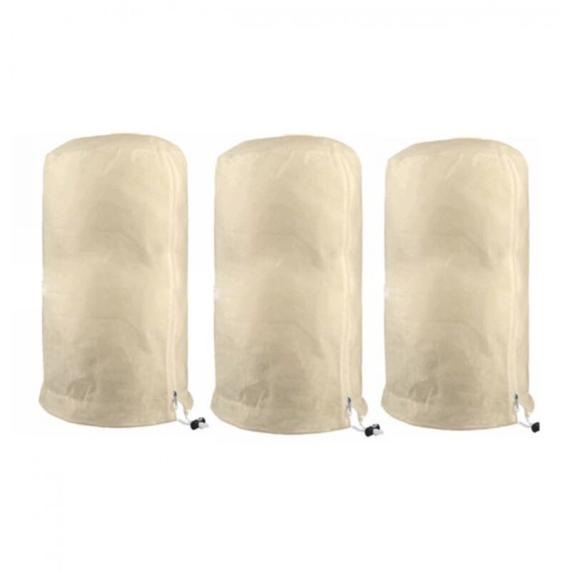 (3er-Pack – 80 x 100 cm, beige) Landrip-Schutzhülle für Pflanzen und Sträucher, Überwinterungshülle für Pflanzen im Freien zur Verwendung im Winter