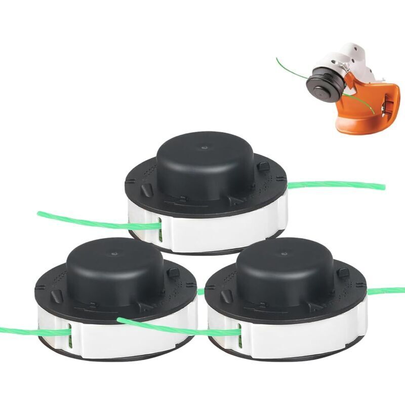 3er-Pack Ersatzspulen Trimmerfaden für Stihl FSA 56, Rasentrimmerfaden für Stihl Autocut 2-2 FSA 56