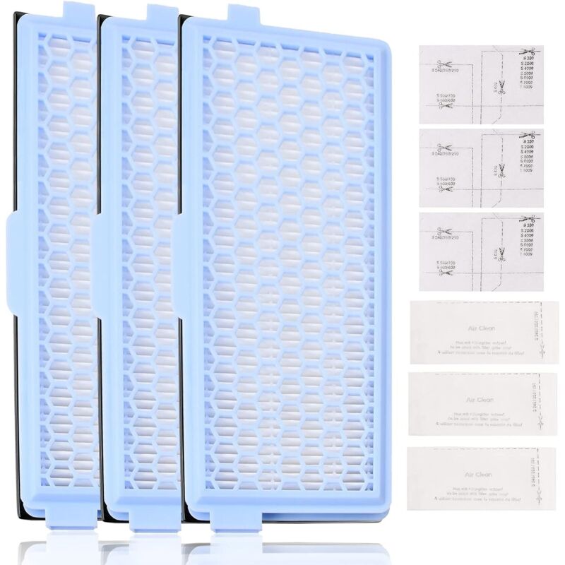 3er-Pack Filter für Miele, inkl. 3 Active AirClean Filter, 3 Motorfilter, Staubsaugerfilter für Miele Complete C2 C3 Compact C1 C2 S4000 S5000 S6000