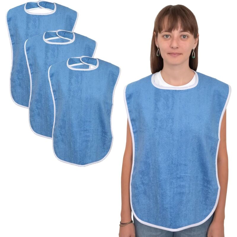 3er-Pack Premium-Lätzchen für Erwachsene - Lätzchen für Erwachsene, Unisex Esstücher für Senioren und Menschen mit Behinderungen, verstellbar,