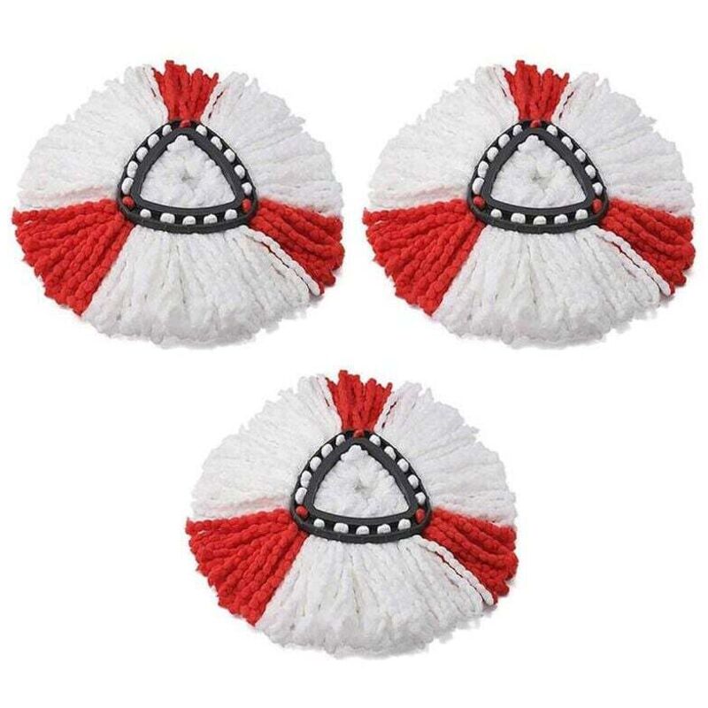 3er-Pack (rot) Nachfüllpackung Besen kompatibel Vileda Mop Nachfüllpackung/Turbo kompatibel Vileda 2in1 Turbo4 Mop ---TRIMEC