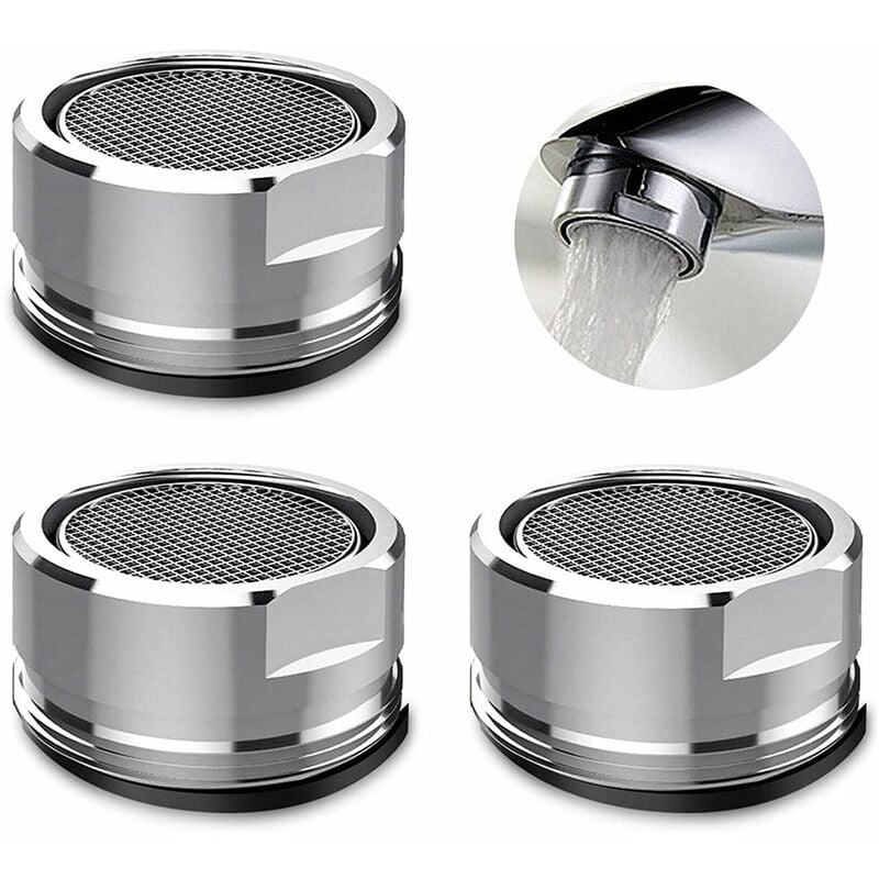Petites Ecrevisses - 3 Stück Strahlregler M24 Wasserhahn Sieb Wasserhahn Ersatzteile mit Dichtung Wasserhahn Aufsatz