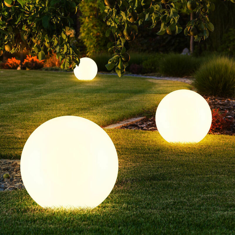 Etc-shop - 3er-Set led Solar Außen Garten Leuchten Kugel Lampen Wiese Rasen Beleuchtung
