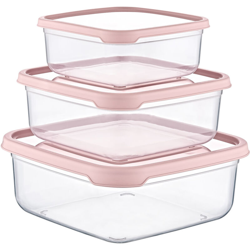 7house - 3er-Set hermetische Lebensmittelbehälter, quadratisch